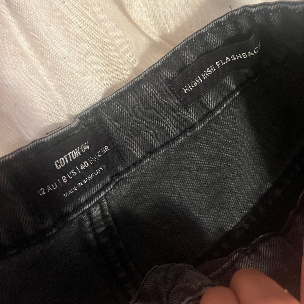 COTTON ON high rise black jean shorts